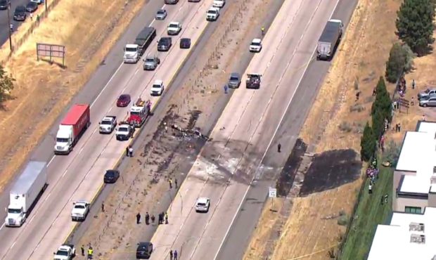 View of the crash site as seen from Chopper 5...
