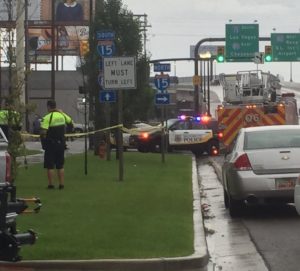 Police respond to one of multiple crime scenes near 500 South and 500 West. Photo credit: Mary Richards, KSL Newsradio