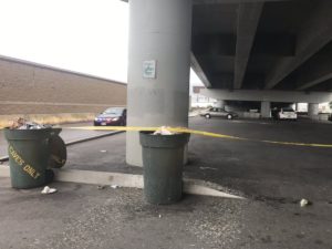 Photo of the crime scene courtesy of Caitlin Burchill, KSL 5 reporter