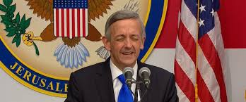 Robert Jeffress prays at the US Embassy in Jerusalem Friday (ABC NEWS)...