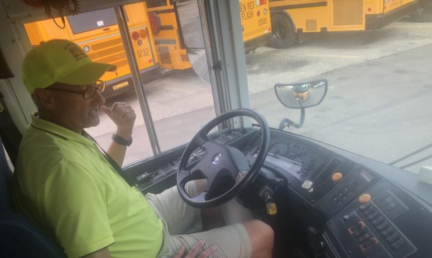 Trainer Lonny Wilkens demonstrates how he trains bus drivers....