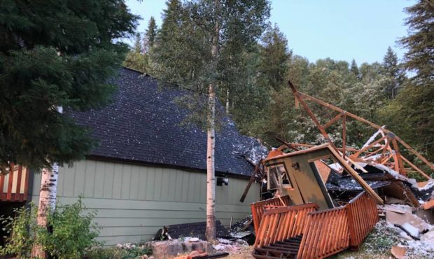 The explosion appeared to destroy the home....