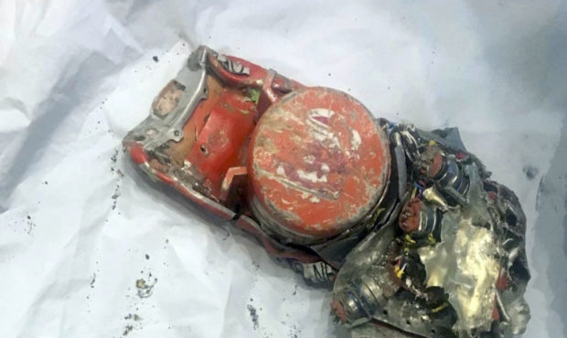 This photo provided by by the French air accident investigation authority BEA on Thursday, March 14...