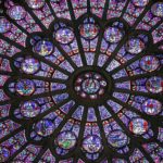 Stained glass windows at Notre Dame cathedral