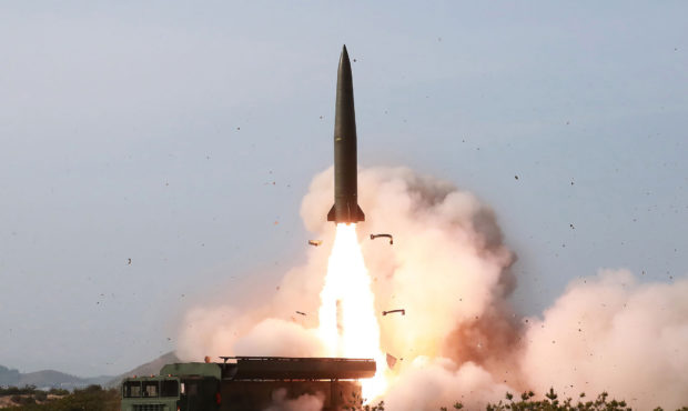 FILE - This Saturday, May 4, 2019, file photo provided by the North Korean government shows a test ...