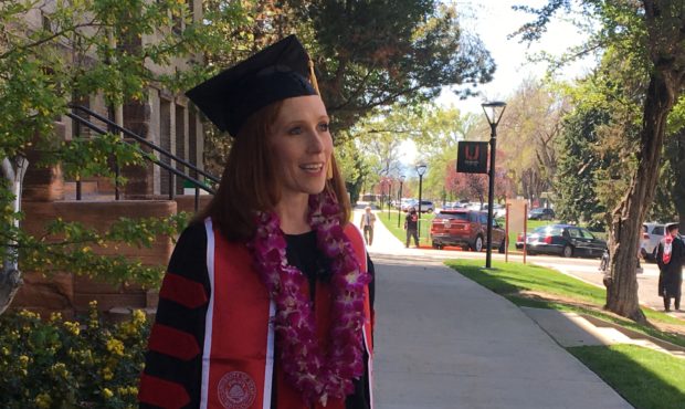 (Jennie Taylor, accepting the doctorate for her husband)...