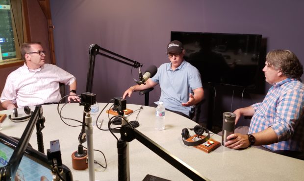 Boyd Llewelyn (right), Casey Scott (center), and Dr. Matt Woolley discuss how addiction harms famil...