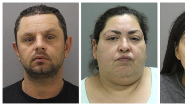 FILE - This combination of booking photos provided by the Chicago Police Department on Thursday, Ma...