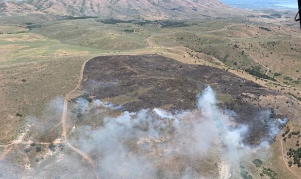 Photo image of smoke from the fire at Camp Williams. Photo courtesy of the Utah National Guard....