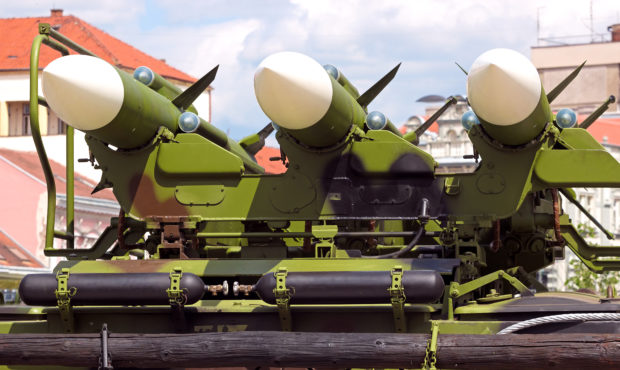 Medium-range surface-to-air missile systems on demonstration range. Photo courtesy of Getty Images...