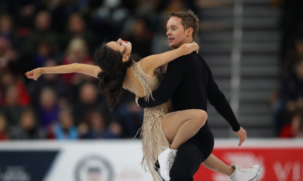 DETROIT, MICHIGAN - JANUARY 26:  Madison Chock and Evan Bates compete in the championship free danc...