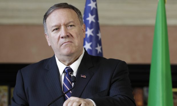 U.S. Secretary of State Mike Pompeo meets the media in Rome, Wednesday, Oct. 2, 2019. U.S. Secretar...