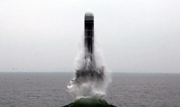 In this Wednesday, Oct. 2, 2019, photo provided Thursday, Oct. 3, 2019, by the North Korean governm...