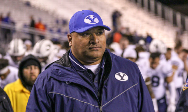 BOISE, ID - NOVEMBER 3: Head Coach Kalani Sitake of the BYU Cougars walks off the field after a clo...
