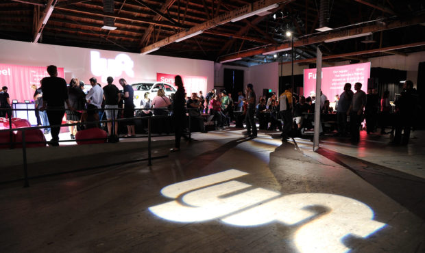 HOLLYWOOD, CA - JANUARY 27:  A general view at the Lyft driver rally at Siren Studios on January 27...