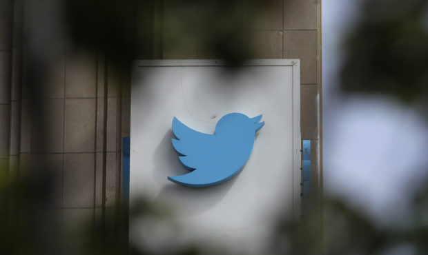 FILE - This July 9, 2019, file photo shows a sign outside of the Twitter office building in San Fra...