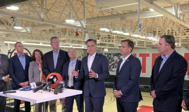 (Mitt Romney, center, meeting with 11 different ADs from all over Utah.  Credit: Paul Nelson)...