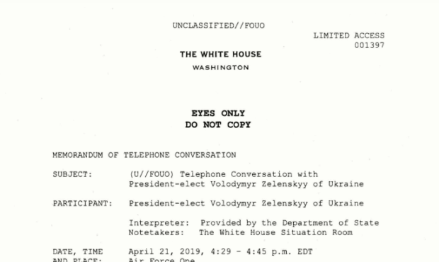 White House releases rough transcript of Trump's first Ukraine call ...