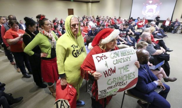 Janalee Tobias waits to give public comment during a Tax Restructuring and Equalization Task Force ...