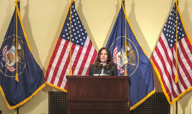 The Second Lady of the United States, Karen Pence, spoke at the state capitol Friday as she signed ...