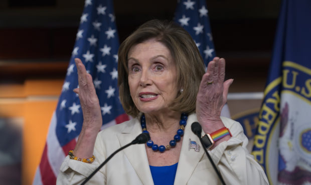 Speaker of the House Nancy Pelosi, D-Calif., talks to reporters as the House Intelligence Committee...