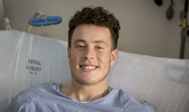 In this Tuesday, Jan. 7, 2020, photo provided by University of Utah Health, Nicolas Stacy-Alcantara...