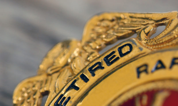 Retirement badge given for years of service. Credit: Getty Images...