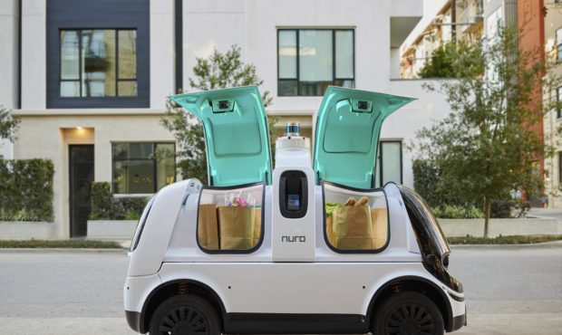 This undated image provided by Nuro in February 2020 shows their self-driving vehicle "R2" carrying...
