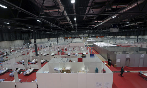 A general view a temporary field hospital set at Ifema convention and exhibition of in Madrid, Spai...