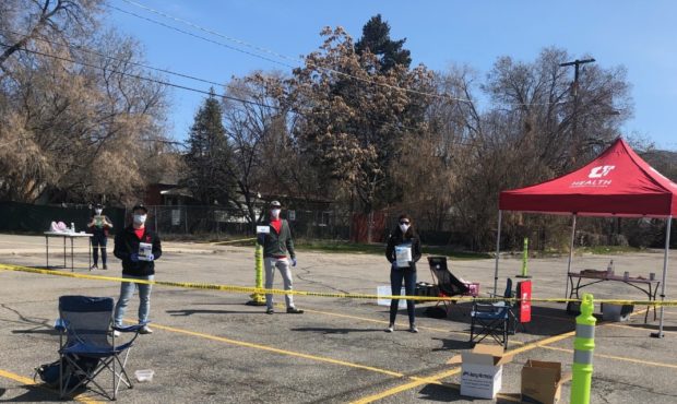University of Utah students collect medical supplies during a donation drive in Salt Lake City over...