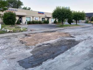 Centerville road damaged from major water line break