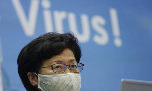 Hong Kong Chief Executive Carrie Lam speaks during a press conference in Hong Kong, Friday, July 31...