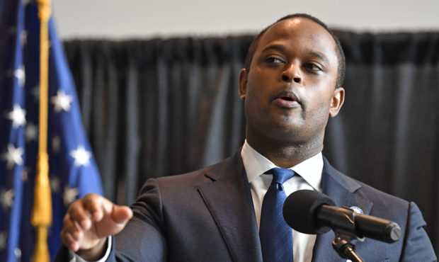 Kentucky Attorney General Daniel Cameron addresses the media following the return of a grand jury i...