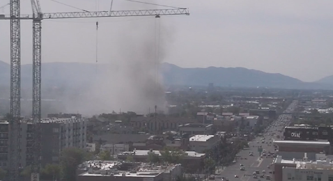 arson trax fire downtown slc...