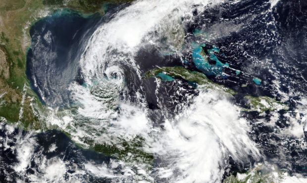 This Monday, Oct. 5, 2020, satellite image released by NASA Worldview, Earth Observing System Data ...