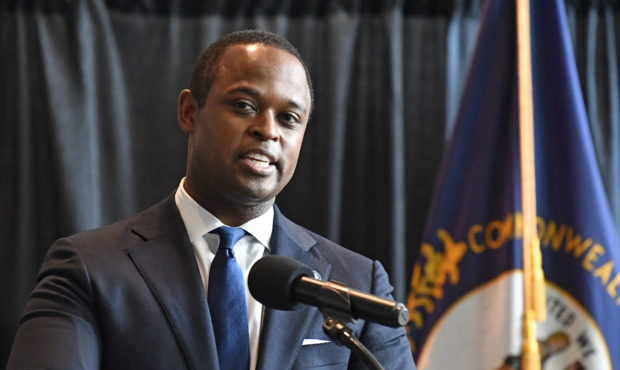 Kentucky Attorney General Daniel Cameron addresses the media following the return of a grand jury i...