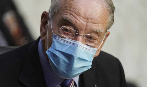 In this Oct. 12, 2020 file photo, Sen. Charles Grassley, R-Iowa, listens during a confirmation hear...