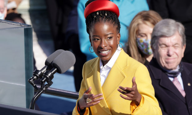 WASHINGTON, DC - JANUARY 20: Youth Poet Laureate Amanda Gorman speaks during the inauguration of U....