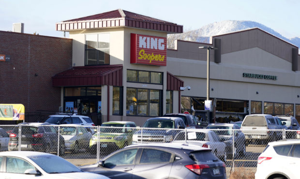 In this March 23, 2021, photo, a makeshift fence stands around the parking lot outside a King Soope...