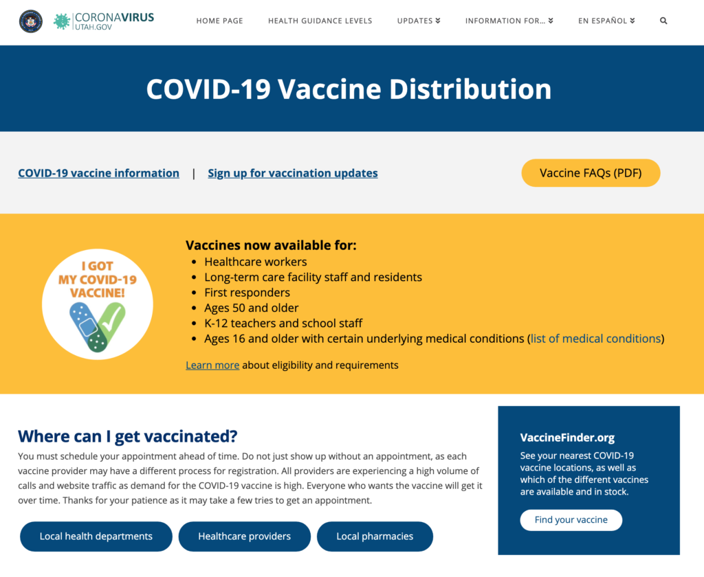 Utah vaccine locations