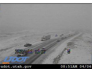 parleys canyon april snow storm traffic...