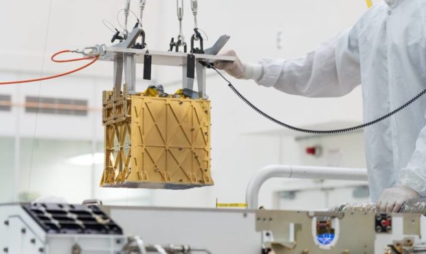 mars oxygen collection device being installed...
