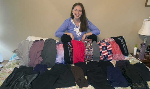 This photo shows Cameron Howe at home in Lynchburg, Va., on June 28, 2021, with her collection of l...