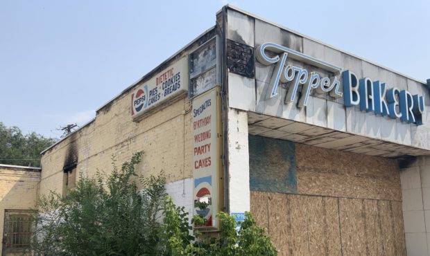 (The outside of Topper Bakery after it was destroyed by fire.  Photo: Paul Nelson)...