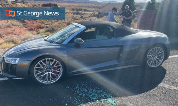 This is one of the vehicles that was hit by gunfire Wednesday that resulted in a active shooter sit...