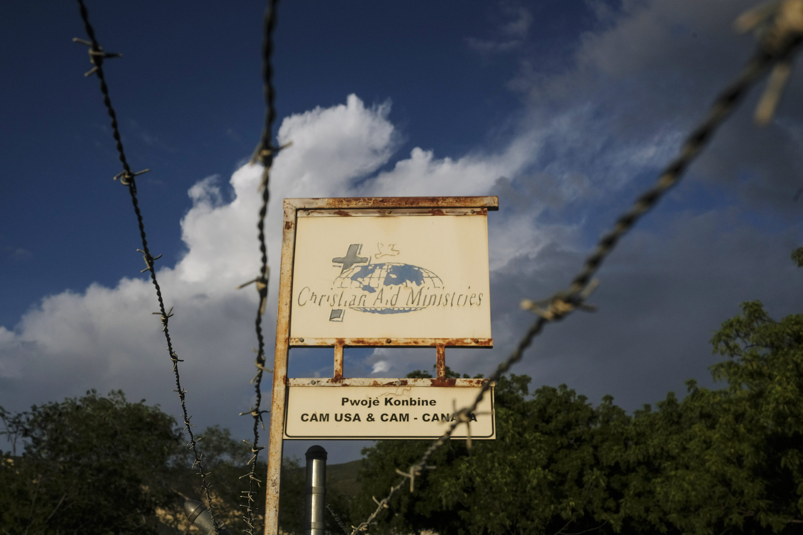 FILE - This Oct. 21, 2021, photo shows a sign outside Christian Aid Ministries in Titanyen, Haiti, ...