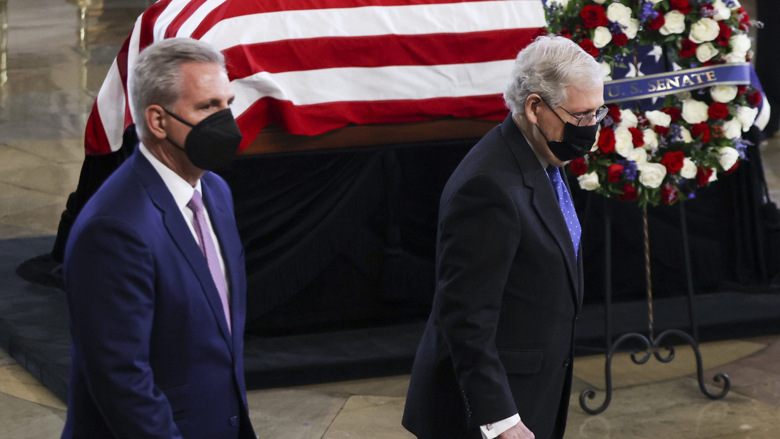 House Minority Leader Kevin McCarthy of Calif. and Senate Minority Leader Mitch McConnell of Ky., r...