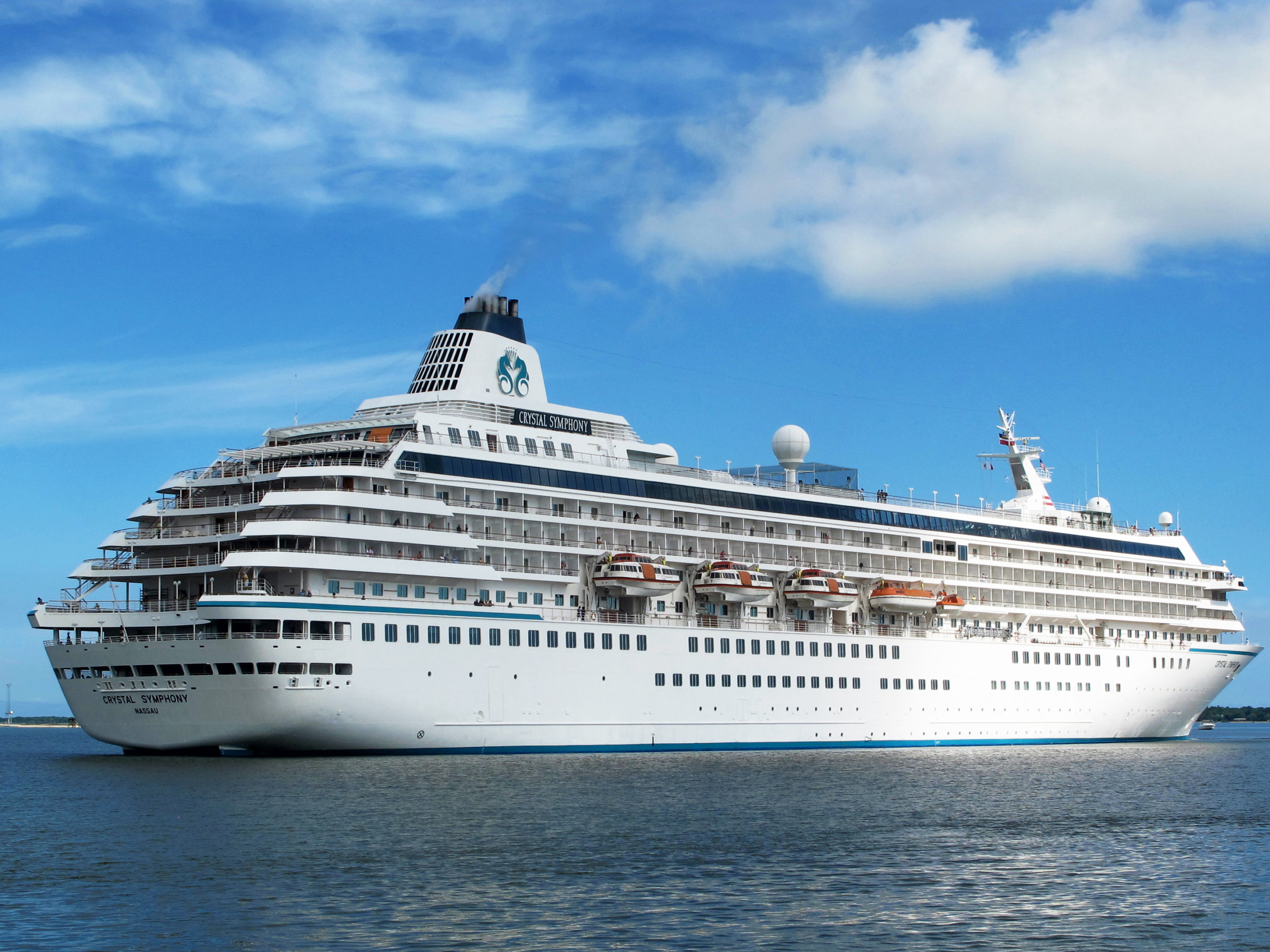 FILE - The cruise liner Crystal Symphony leaves the harbor in Charleston, S.C. on May, 21, 2013. Sc...