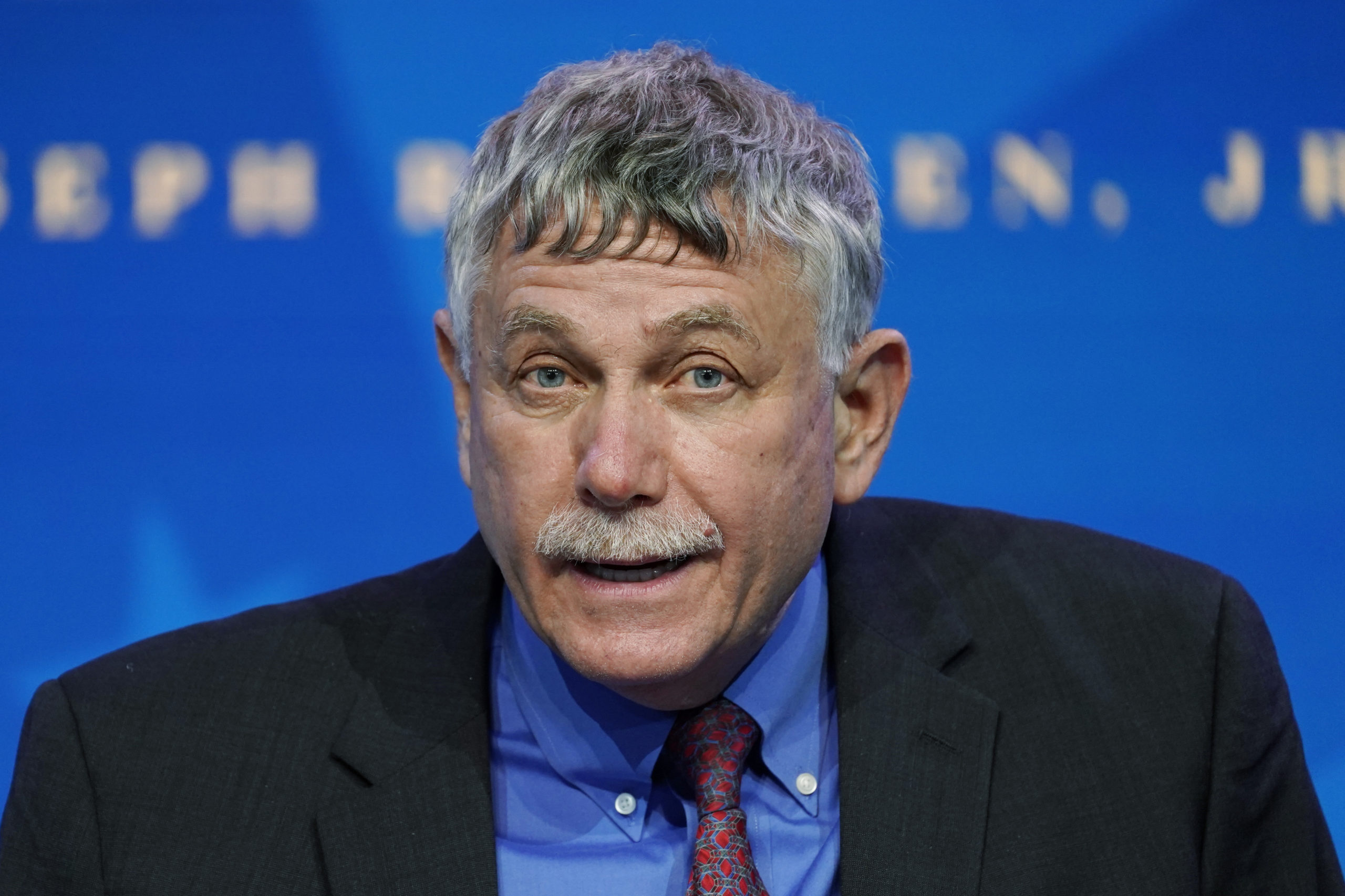 FILE - Dr. Eric Lander speaks during an event at The Queen theater in Wilmington, Del., Jan. 16, 20...