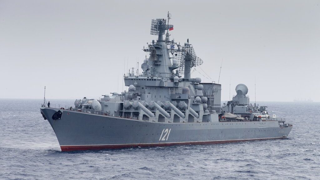 FILE - In this photo  provided by the Russian Defense Ministry Press Service, Russian missile cruis...
